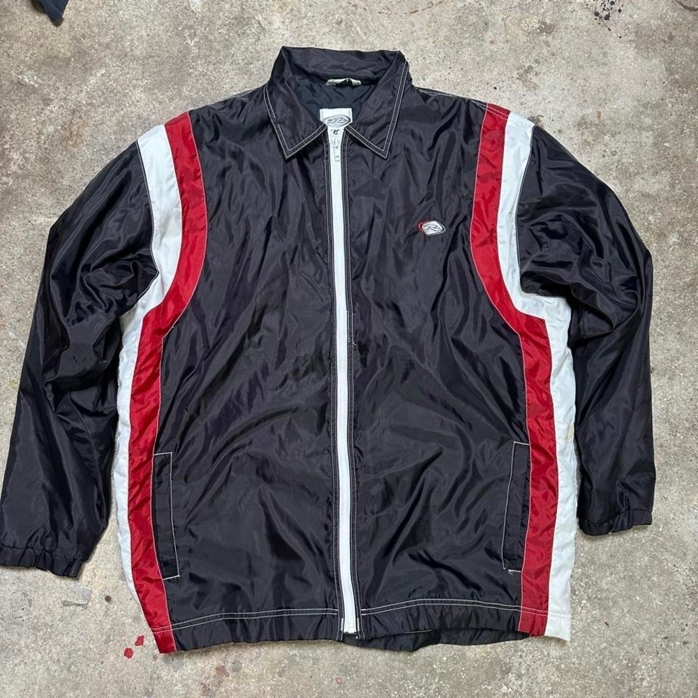 Vintage 90s Rusty black nylon windbreaker jacket Size Lg